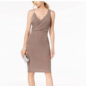 Betsy & Adam Women's Dress Metallic Surplice Shine, Size 4